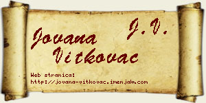 Jovana Vitkovac vizit kartica
